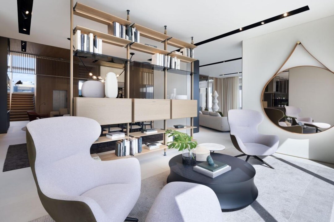 luxury living room with modern furniture