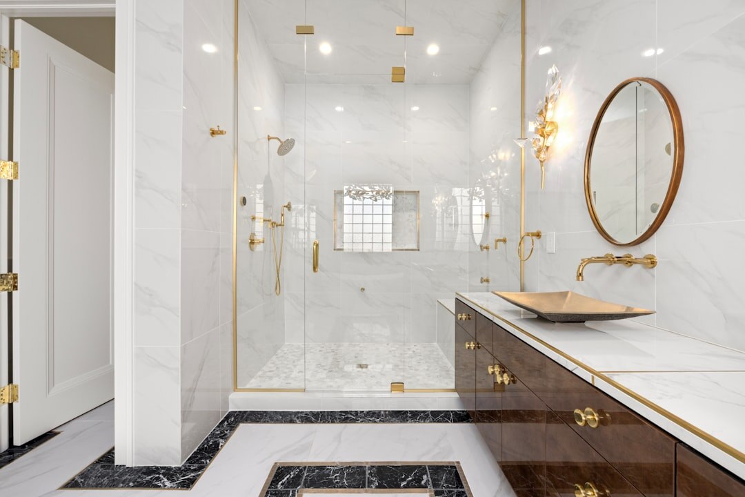 luxury bathroom with spa features