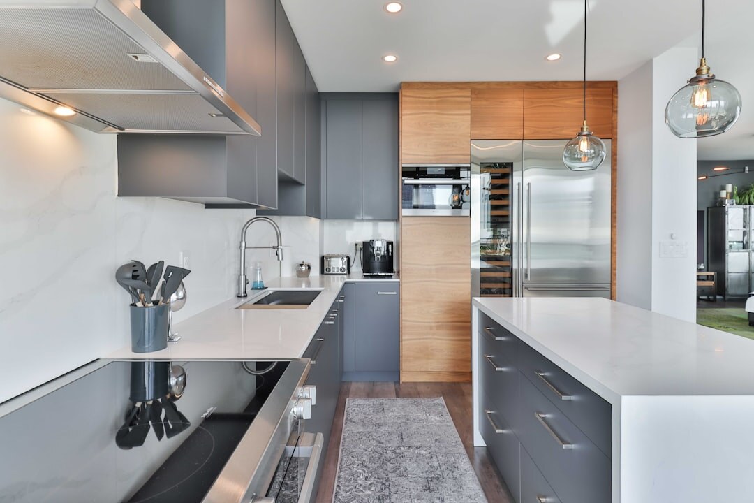 celebrity kitchen with marble counters